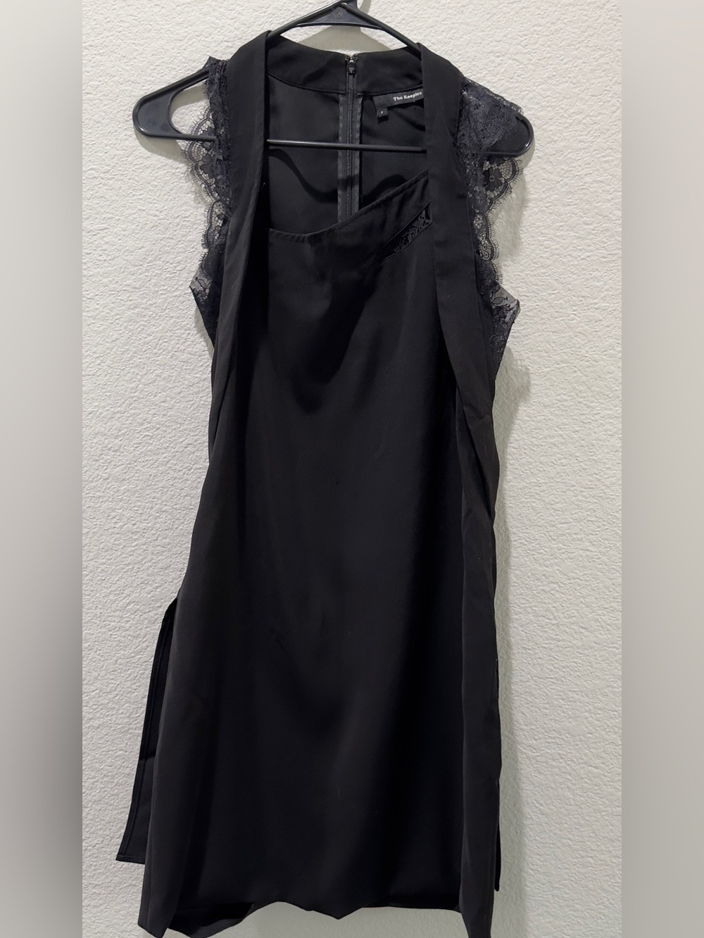 The Kooples  Black Lace-Trim Slip Dress